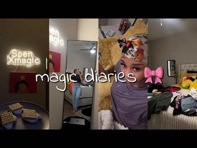 Magic Diaries ; night routine , room tour , clean w me & S’mores🩷