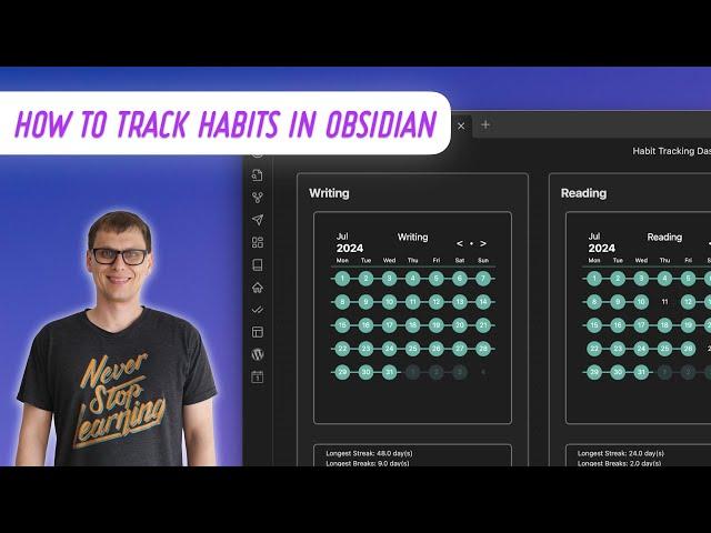 How to track habits in Obsidian (includes Canvas dashboard setup)