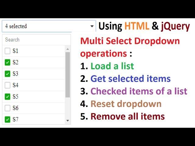 Create and Use MultiSelect Dropdown [Combo Box] List using HTML and jQuery Plugin