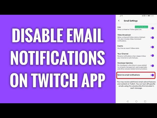 How To Disable E-Mail Notifications On Twitch App