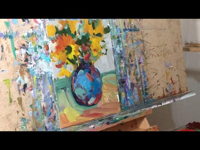 Abstract Impressionist Loose Brush Oil Painting Demo - Artist JOSE TRUJILLO