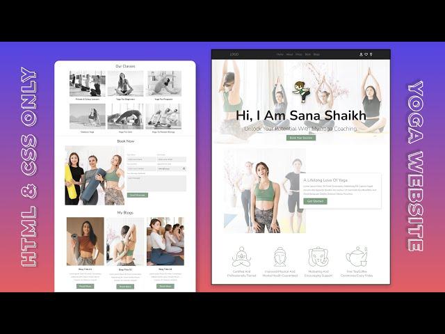 Responsive Animated Yoga Website Design Using Only HTML & CSS