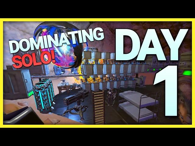 Surviving DAY1 Solo On The MOST CONTESTED SERVER | Solo MESA 3Man Ark PVP