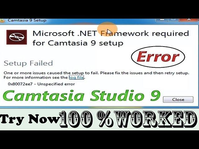 Camtasia Studio 9 installation Error Fixed || How to install Service Pack 1 & .Net Framwork 4.6