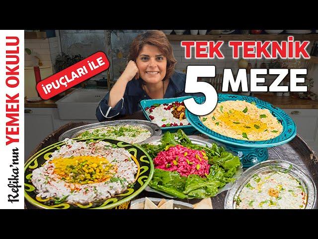 1 TEKNİK 5 MEZE  YILBAŞI SOFRASI MEZE ÇEŞİTLERİ Havuç Tarator, Yoğurtlu Kereviz ve Pancar Mezesi