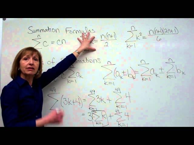 Summation formulas and properties