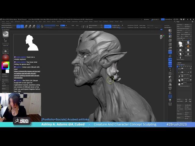 Creature & Character Concept Sculpting – Ashley A. Adams “A_Cubed” – ZBrush 2023