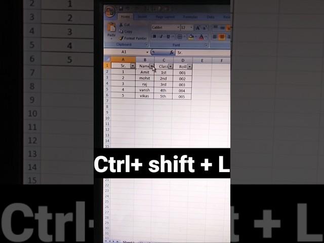 #shots exceltips how to use filter in Excel 