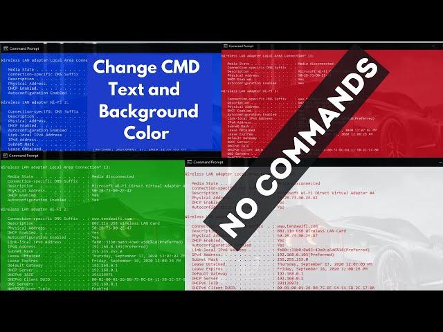 How to Change CMD Text and Background Color Without Any Commands Windows 7/8/10 By Tech Advice