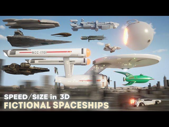 SPEED/SIZE COMPARISON 3D | Fictional SPACESHIPS 