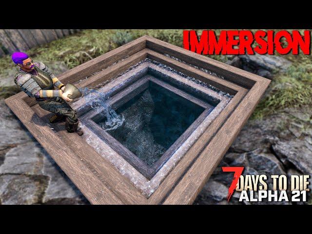 I Totally Broke the NEW WATER MECHANICS in Alpha 21! - 7 Days to Die: NO HUD (IMMERSION Alpha 21)