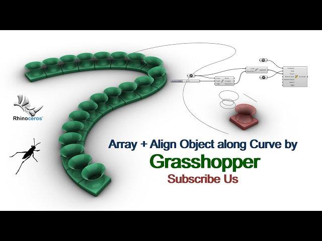 Rhino+Grasshopper Tutorial: Array+Align object along curve