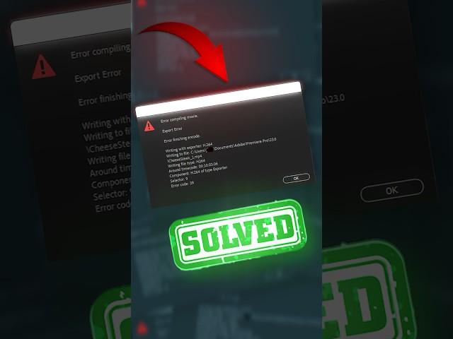 Error compiling movie #premierepro #premiere #premiereprocc #adobeaftereffects #edit
