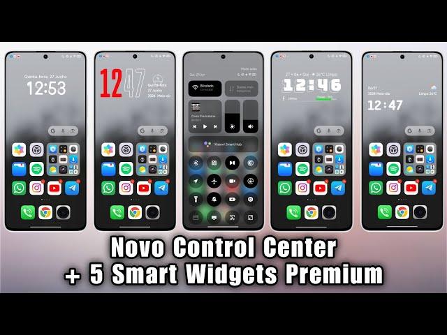 Lançou  - Novo Control Center HyperOS - 5 Smart Widgets Premium - Instale Agora no Seu Xiaomi