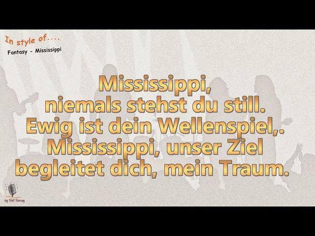 Fantasy - Mississippi - Instrumental und Karaoke