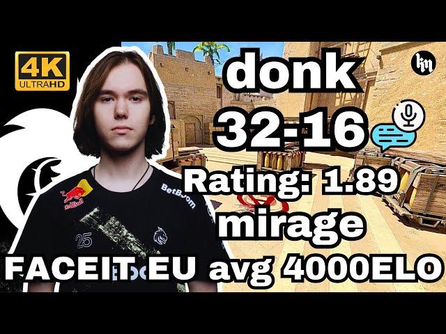 donk back to EU FACEIT avg 4000 ELO w/kyousuke/Mokuj1n (mirage) | Nov 4, 2024 #cs2 #pov