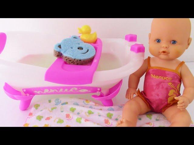 Baby Doll Bathtime Baby Nenuco Baby Girl!Change Clothes+ How to Bath a Baby DOll TOY Boneca