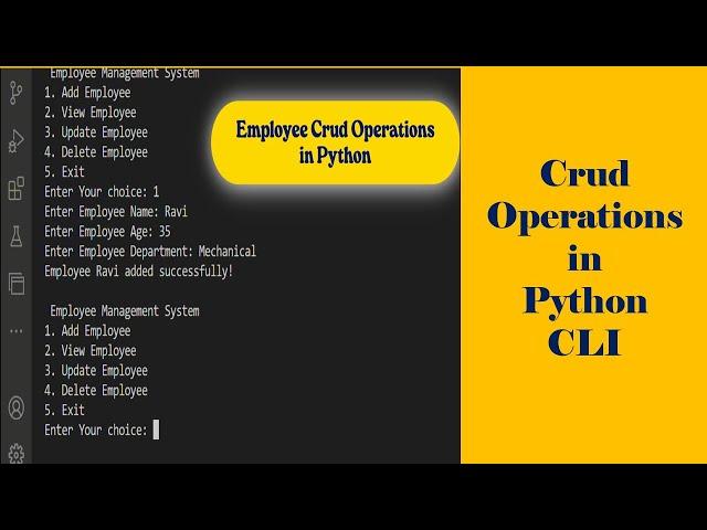 Crud Operations in Python || Employee Crud || crud python cli