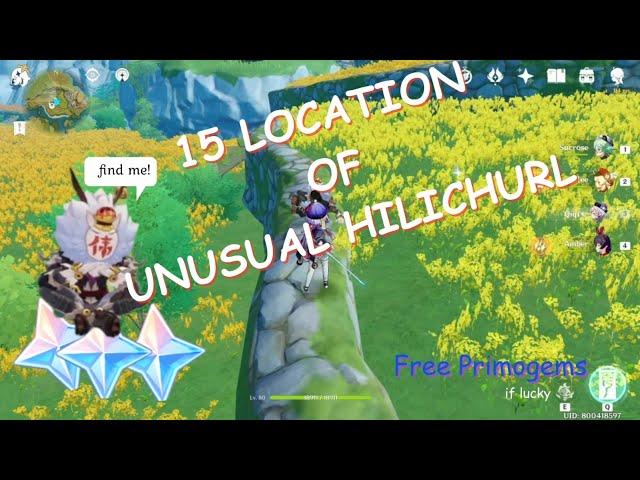 15 LOCATION OF UNUSUAL HILICHURL / WEI. (Bonus 2 + proof if wei spawn 4 times a day In Description)