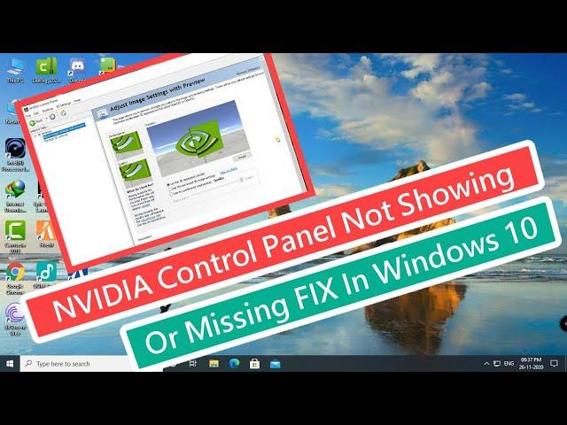 NVIDIA Control Panel Not showing or Missing FIX In Windows 10