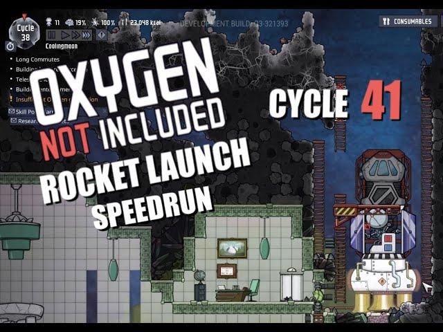 Oxygen Not Included Rocket launch Speedrun - QOL Mk3 in 41 cycles (Rocket ready at 38th cycle)