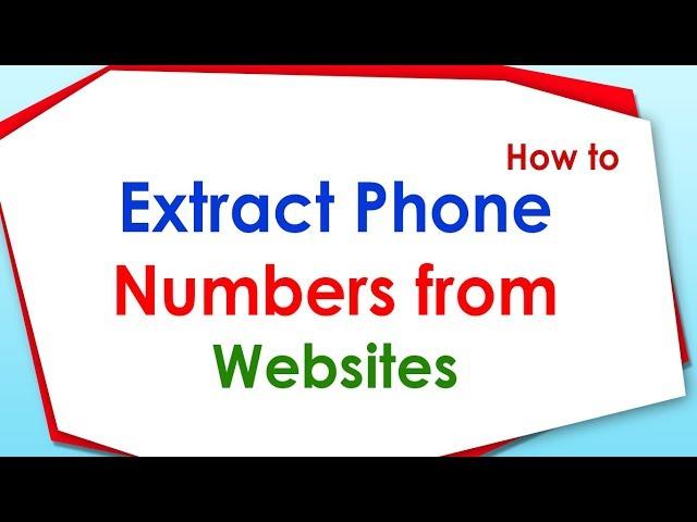 How to extract phone numbers from website?