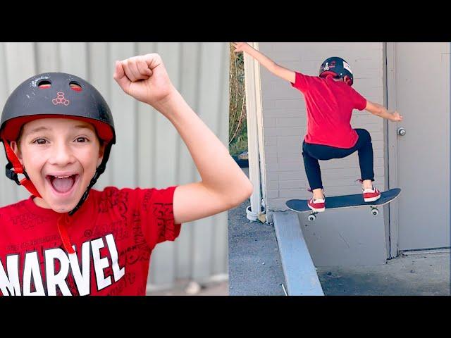 Ryden's First Ollie Down A Wall!