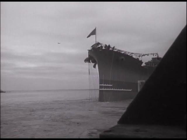 Launching of USS Indiana BB-58 at Newport News Shipbuilding & Dry Dock Company on November 21, 1941