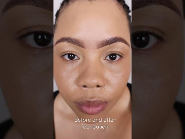 Before and after foundation ️ #shorts #madeinmzansi #foundation #makeuptutorial