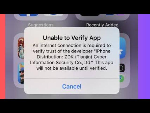 How to fix unable to verify app scarlet 2024 | iOS 17