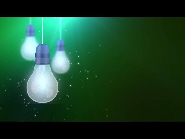 Glowing Bulb Bulbs Falling Down Hanging On String Green Background HD