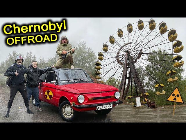 Burst into Pripyat by car ZAPOROZHETS  Car chase in the Chernobyl forest  Stalker