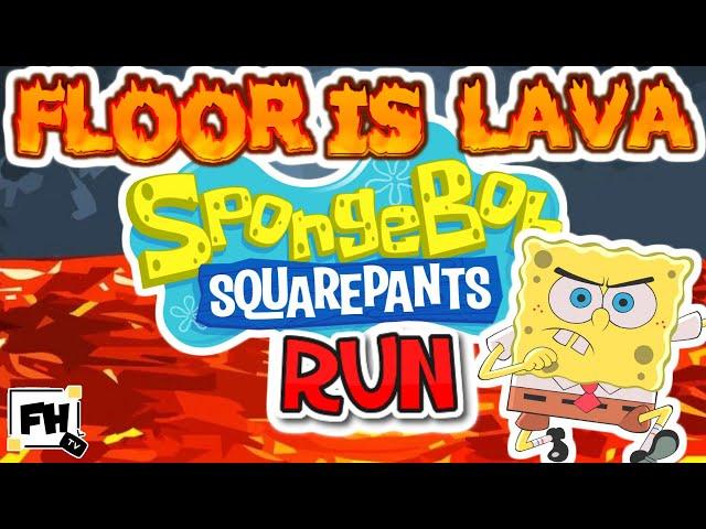 SpongeBob Floor Is Lava  Run - Summer Brain Break | Fitness Activity  @FitnessHustleTV