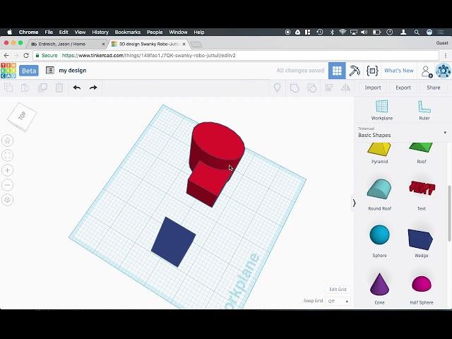 How to merge and group shapes together in Tinkercad