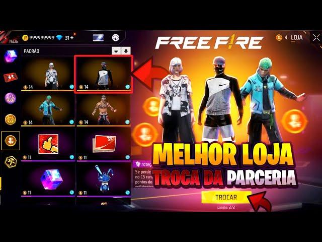 URGENTE!! NOVA LOJA DA PARCERIA 2.0, SKINS DE GRAÇA, PASSE BARATINHO, VOTE NA INCUBADORA - FREE FIRE