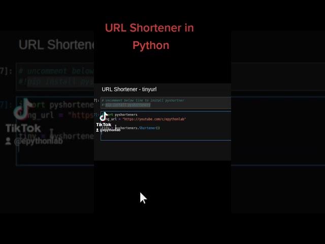 URL Shortener in Python | FreeCodeCamp | machine learning | data science| #shorts
