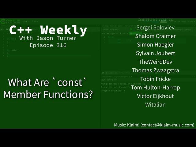 C++ Weekly - Ep 316 - What Are `const` Member Functions?