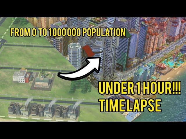 From 0 to 1 milion people in SimCity buildit #hack #city #citybuilder #simcit #cheat