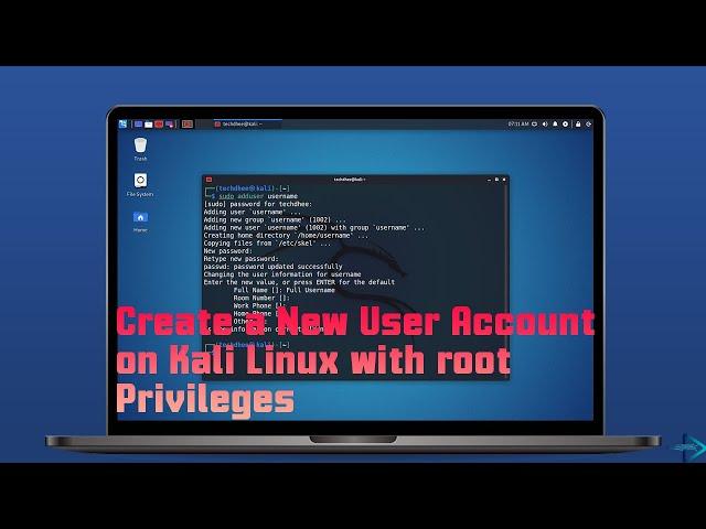 How to Create a New User Account on Kali Linux with root Privileges | Kali Linux 2021.2