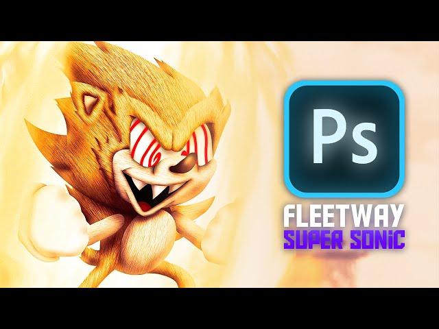 Making Fleetway Super Sonic from a FNF Mod in Photoshop | Speed Edit | Sonic the Comic