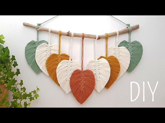 DIY tapiz de HOJAS en MACRAME (paso a paso) | DIY Macrame Leafs Wall Hanging Step by Step Tutorial