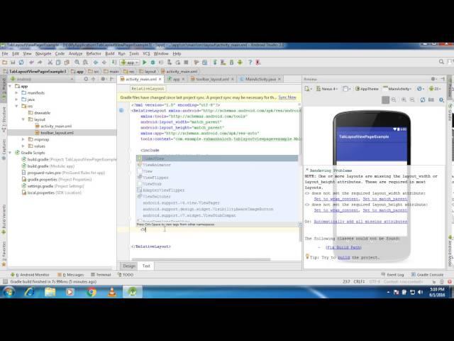 Android TabLayout Using ViewPager Example Part 1