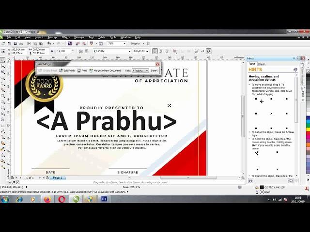 Cara Memasukan Banyak Nama Di sertifikat CorelDraw