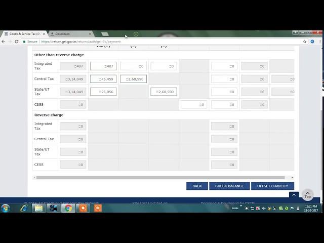 GST 3B OFFSET LIABILITY LIVE (GSTR3B )