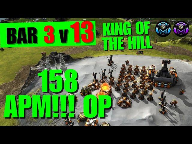 MASSIVE APM GOD KING of the HILL 3 v 13 | Throne | Beyond All Reason | Live Cast