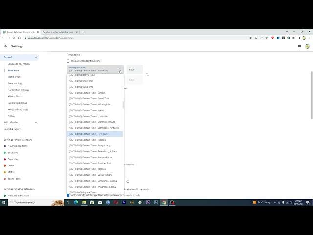 How To Change the Time Zone in Google Calendar