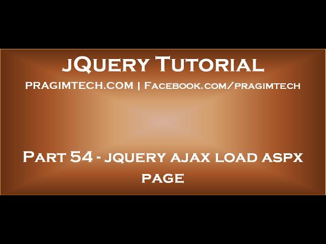 jquery ajax load aspx page