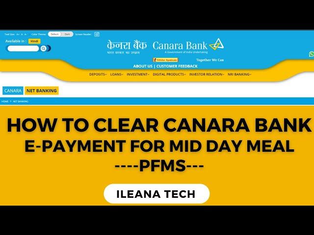 How To Clear MDM ePayment From Canara Bank || PFMS || iLeana Tech
