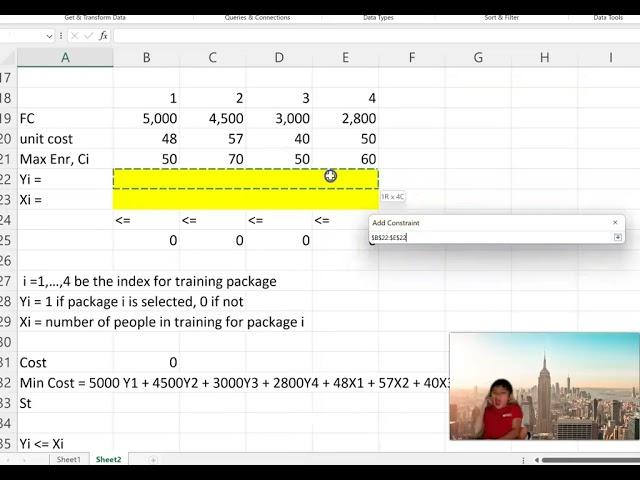 Linear Programming with Binary and Integer Decision Variable