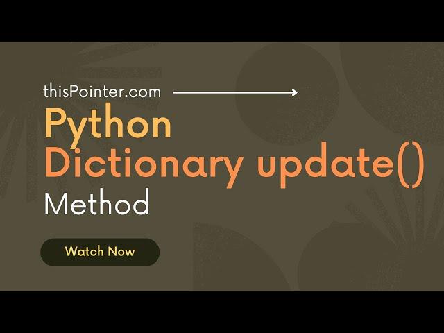 Python Dictionary Update() Method